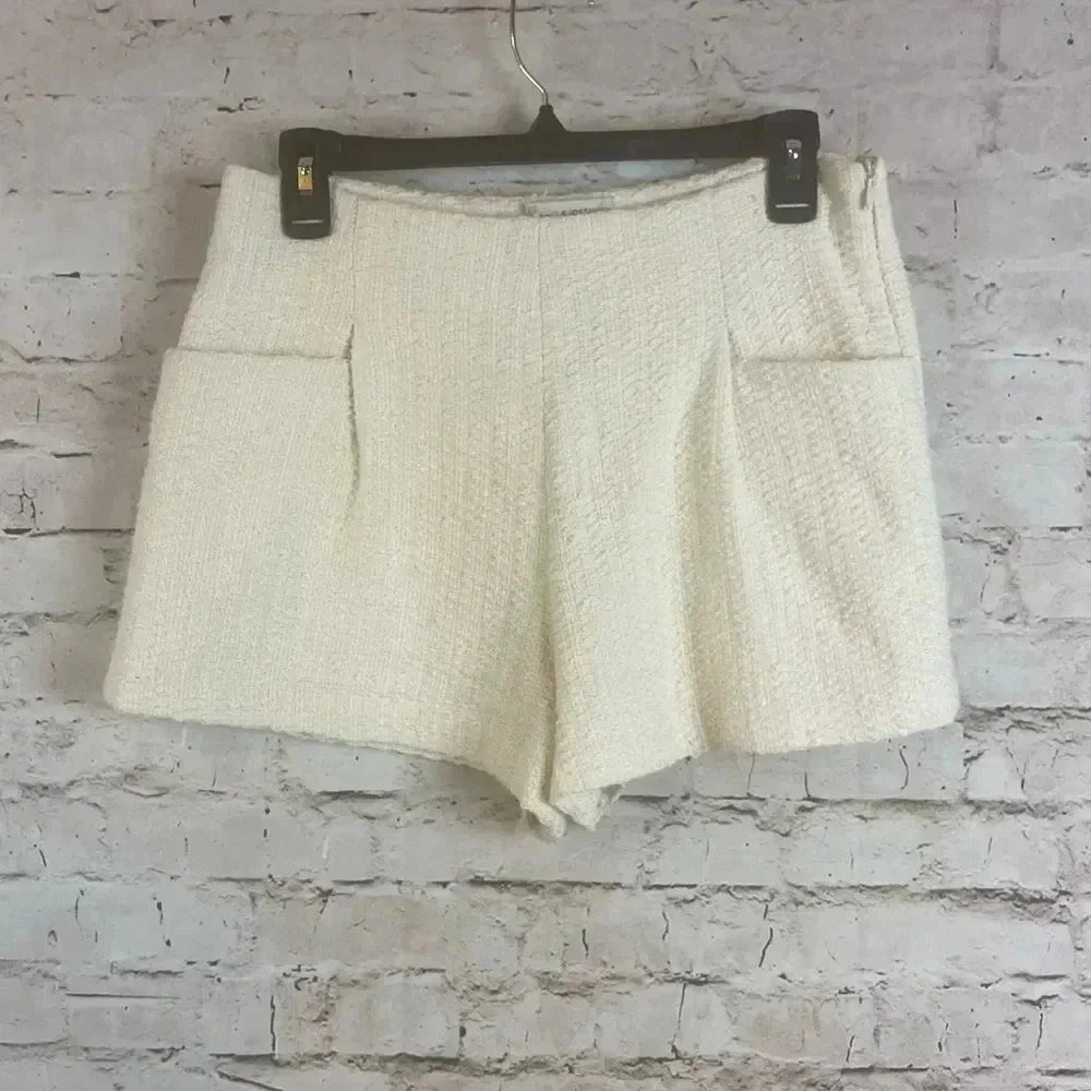 Paul & Joe Sister Women's Cream Shorts Sz 40 Polyester Cotton Pockets Textured